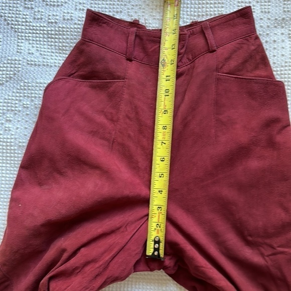 Vintage Red Suede Leather Pants XS - Picture 8 of 9